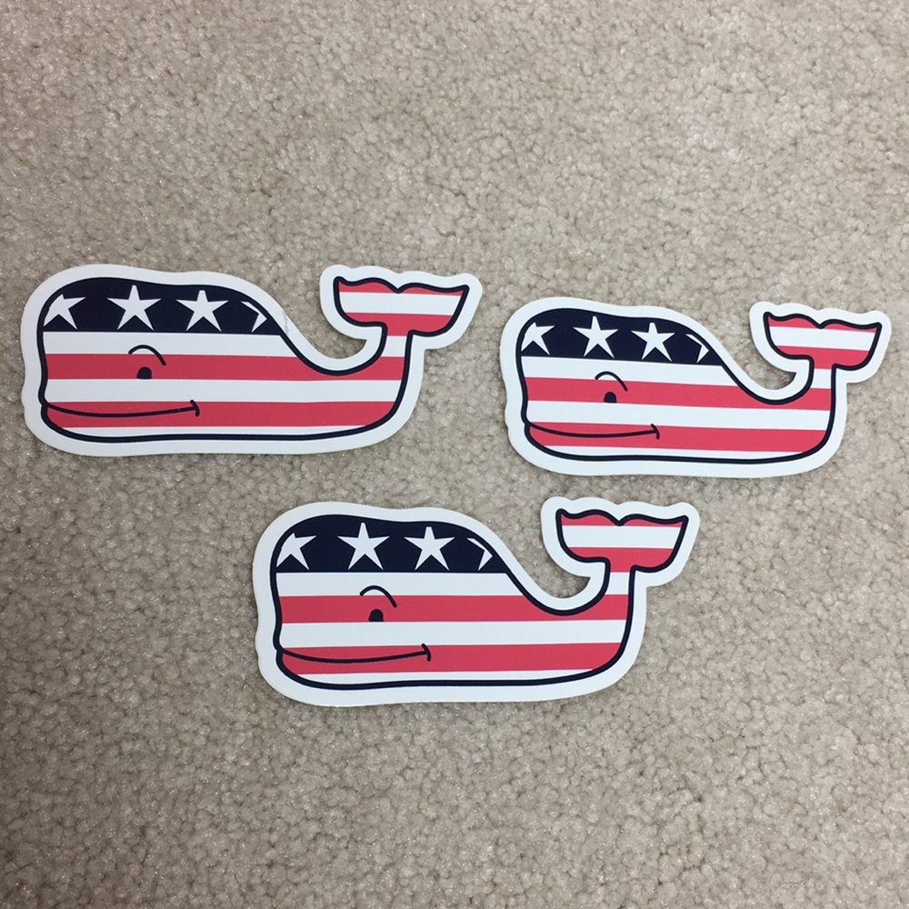 Set of 3 patriotic flag Vineyard Vines stickers